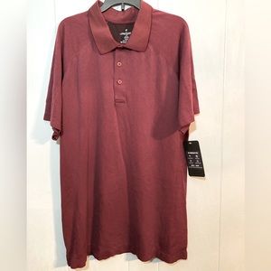 New Men’s XL Fabletics training day polo in burgundy